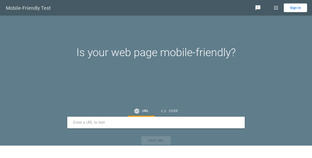 Google's Mobile Friendly Testing Tool Screenshot