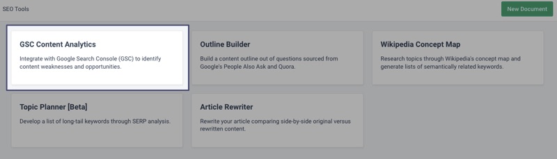 Gsc content analysis