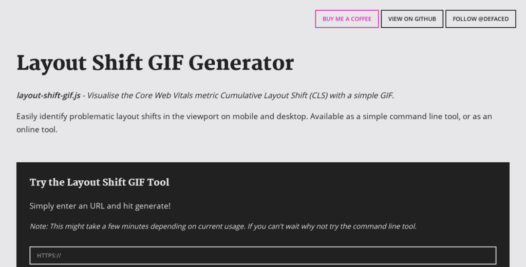 Layout Shift GIF Generator Screenshot