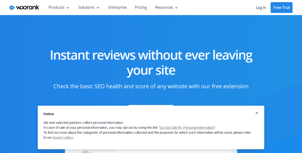 SEO Analysis Extension by WooRank Screenshot