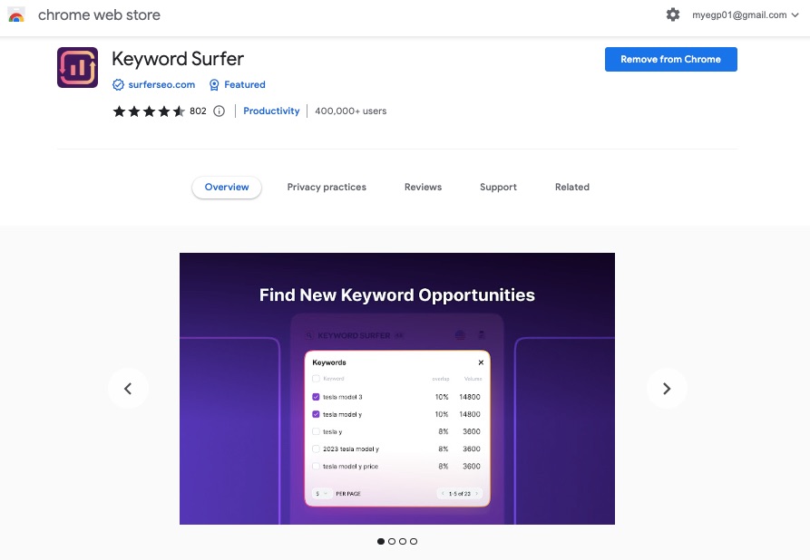 Keyword Surfer - SEO Chrome Extension