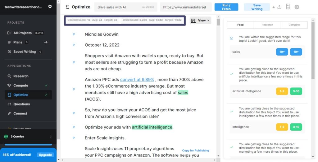 Optimise Overview