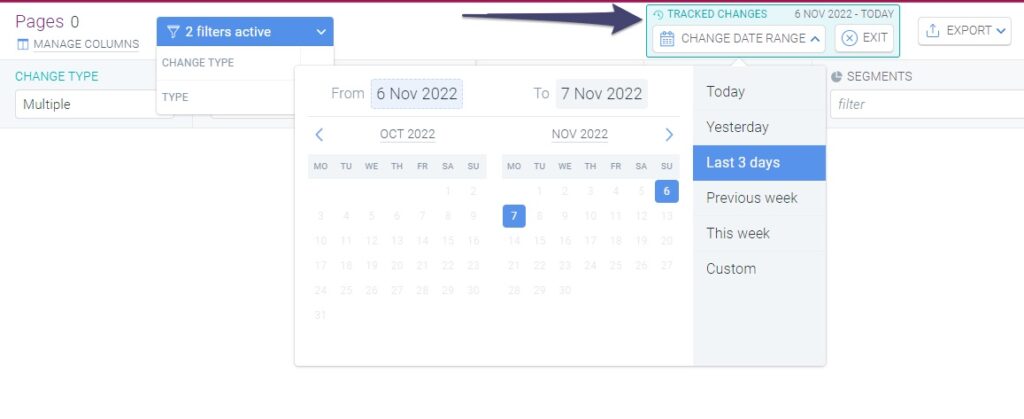 Tracked Change Filter